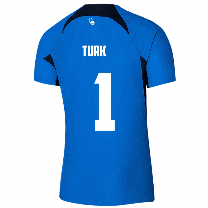 Niño Fútbol Camiseta Eslovenia Martin Turk #1 Azul 2ª Equipación 24-26 México