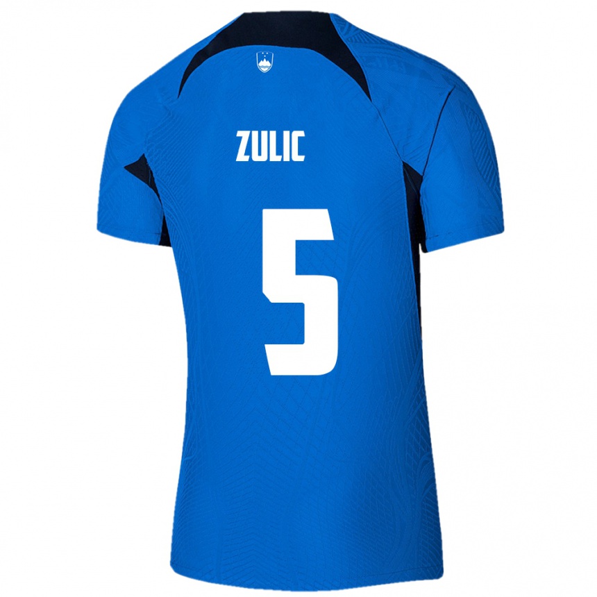 Niño Fútbol Camiseta Eslovenia Anel Zulic #5 Azul 2ª Equipación 24-26 México