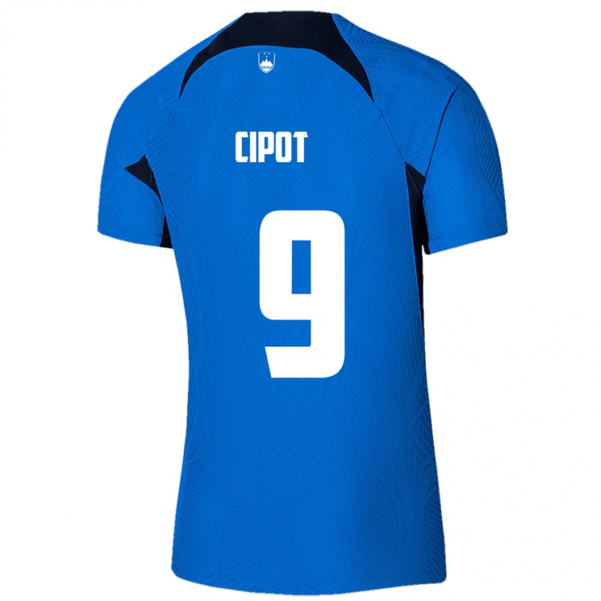 Niño Fútbol Camiseta Eslovenia Tio Cipot #9 Azul 2ª Equipación 24-26 México