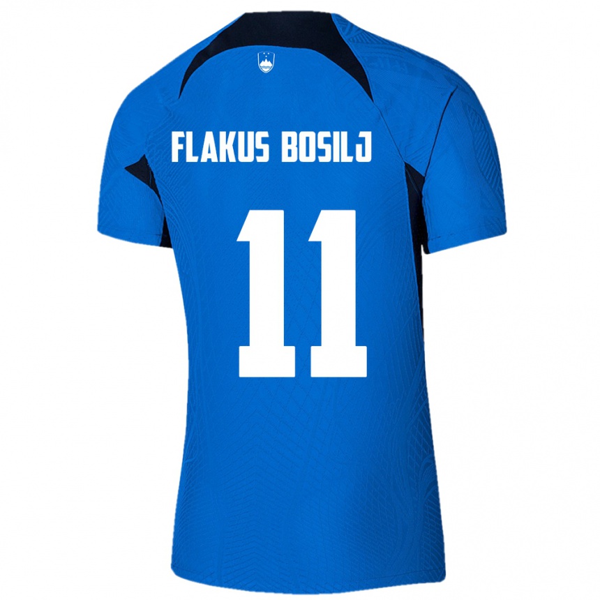 Niño Fútbol Camiseta Eslovenia David Flakus Bosilj #11 Azul 2ª Equipación 24-26 México