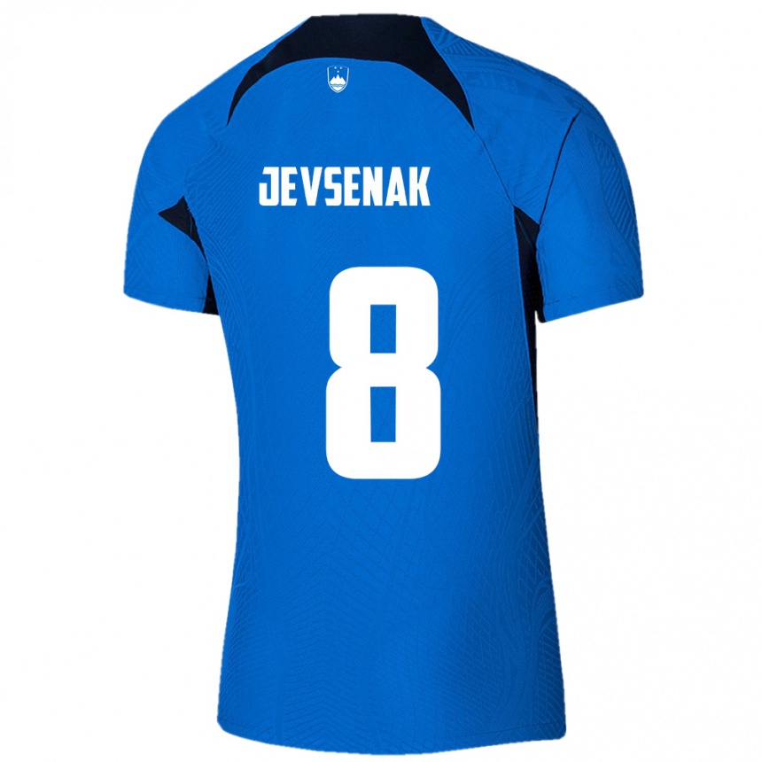 Niño Fútbol Camiseta Eslovenia Florjan Jevsenak #8 Azul 2ª Equipación 24-26 México