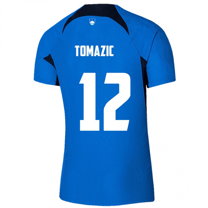 Niño Fútbol Camiseta Eslovenia Lukas Tomazic #12 Azul 2ª Equipación 24-26 México