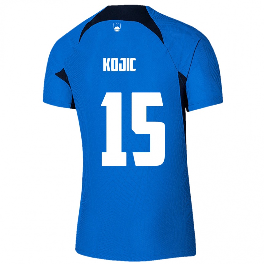 Niño Fútbol Camiseta Eslovenia Dino Kojic #15 Azul 2ª Equipación 24-26 México