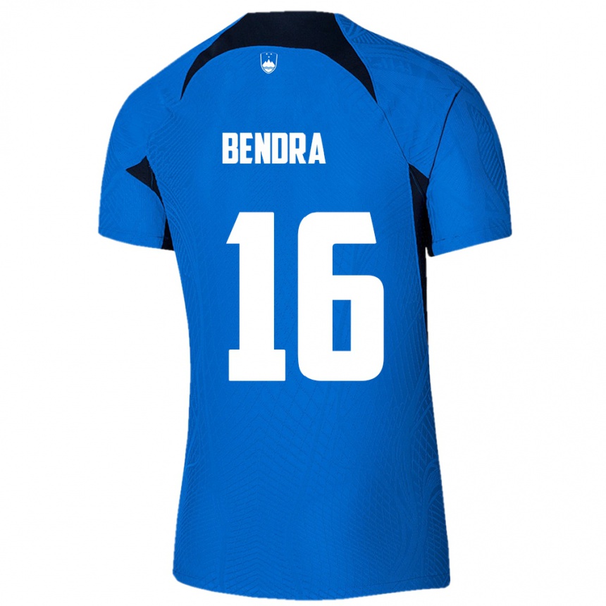 Niño Fútbol Camiseta Eslovenia Kristjan Bendra #16 Azul 2ª Equipación 24-26 México