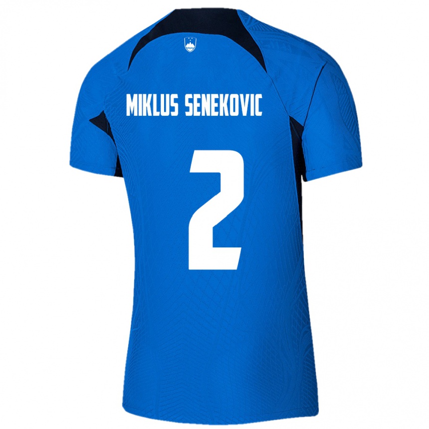 Niño Fútbol Camiseta Eslovenia Gal Miklus Senekovic #2 Azul 2ª Equipación 24-26 México