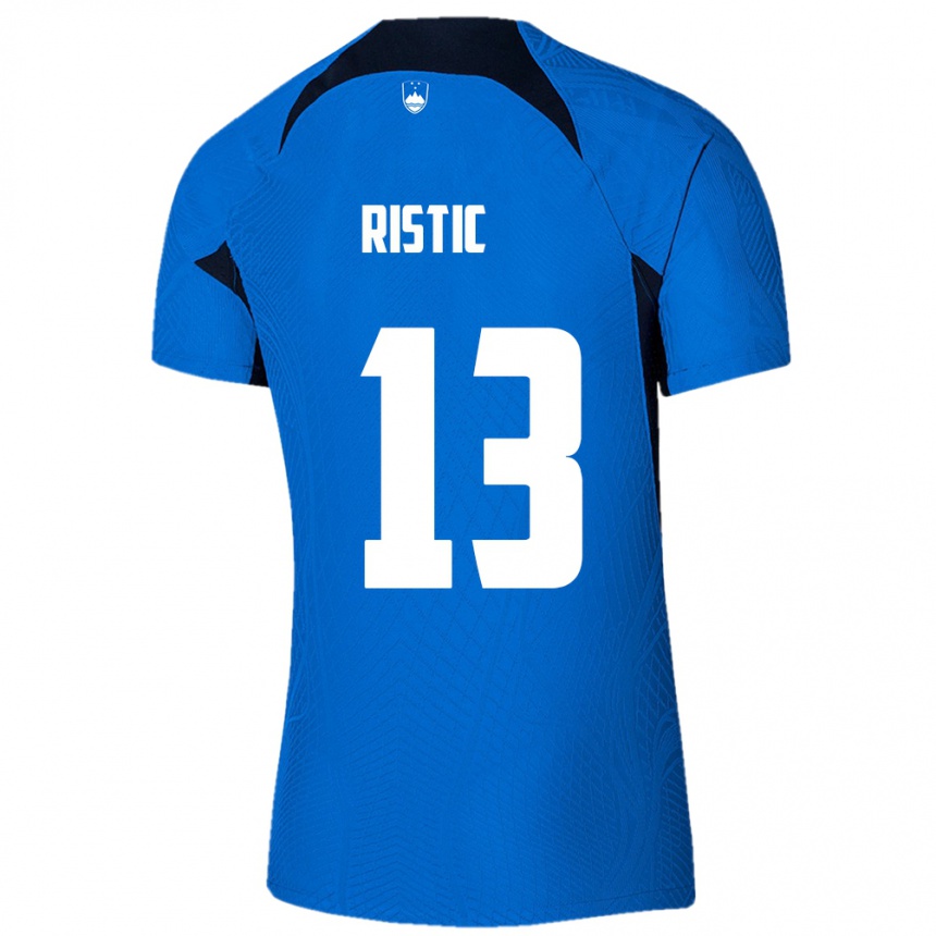 Niño Fútbol Camiseta Eslovenia Aleks Ristic #13 Azul 2ª Equipación 24-26 México