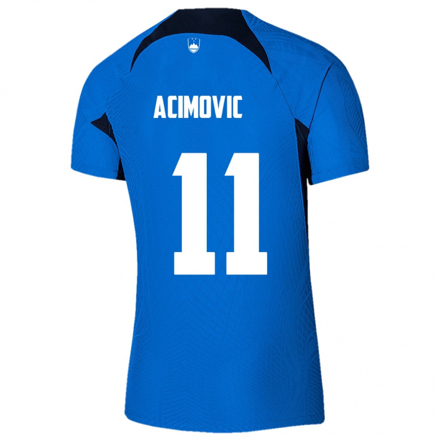 Niño Fútbol Camiseta Eslovenia Mateo Acimovic #11 Azul 2ª Equipación 24-26 México