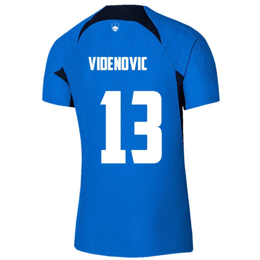 Niño Fútbol Camiseta Eslovenia Denis Videnovic #13 Azul 2ª Equipación 24-26 México