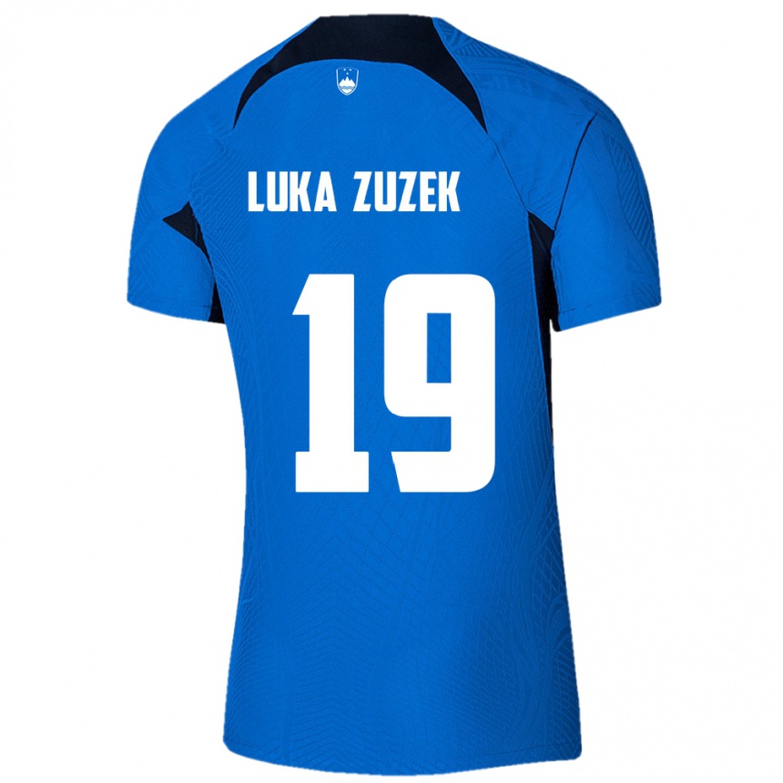 Niño Fútbol Camiseta Eslovenia Zan Luka Zuzek #19 Azul 2ª Equipación 24-26 México