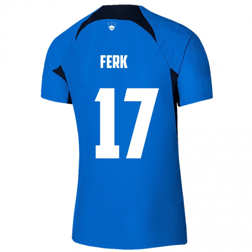 Niño Fútbol Camiseta Eslovenia Matic Ferk #17 Azul 2ª Equipación 24-26 México