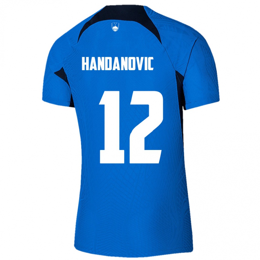 Niño Fútbol Camiseta Eslovenia Tanej Handanovic #12 Azul 2ª Equipación 24-26 México