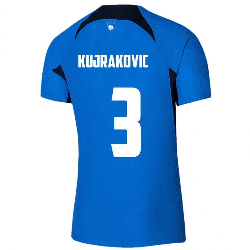 Niño Fútbol Camiseta Eslovenia Minel Kujrakovic #3 Azul 2ª Equipación 24-26 México