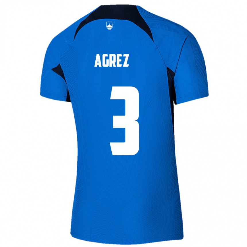 Niño Fútbol Camiseta Eslovenia Sara Agrež #3 Azul 2ª Equipación 24-26 México