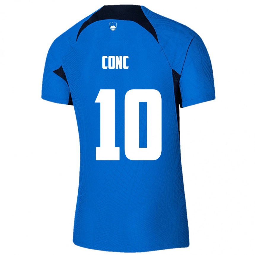 Niño Fútbol Camiseta Eslovenia Dominika Čonč #10 Azul 2ª Equipación 24-26 México