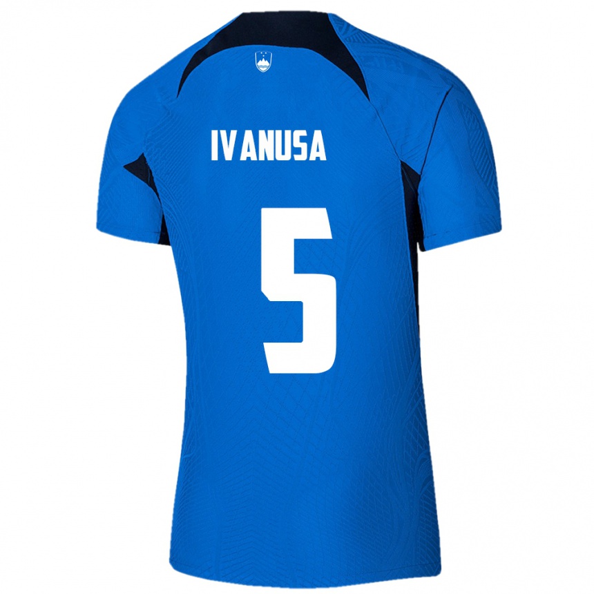 Niño Fútbol Camiseta Eslovenia Lara Ivanuša #5 Azul 2ª Equipación 24-26 México