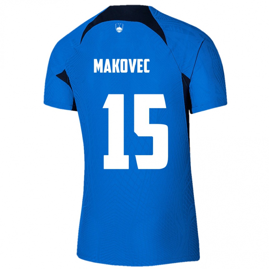 Niño Fútbol Camiseta Eslovenia Sara Makovec #15 Azul 2ª Equipación 24-26 México