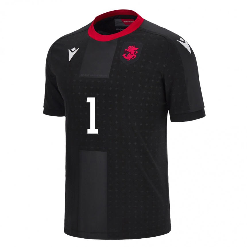 Niño Fútbol Camiseta Georgia Eka Tabagari #1 Negro 2ª Equipación 24-26 México