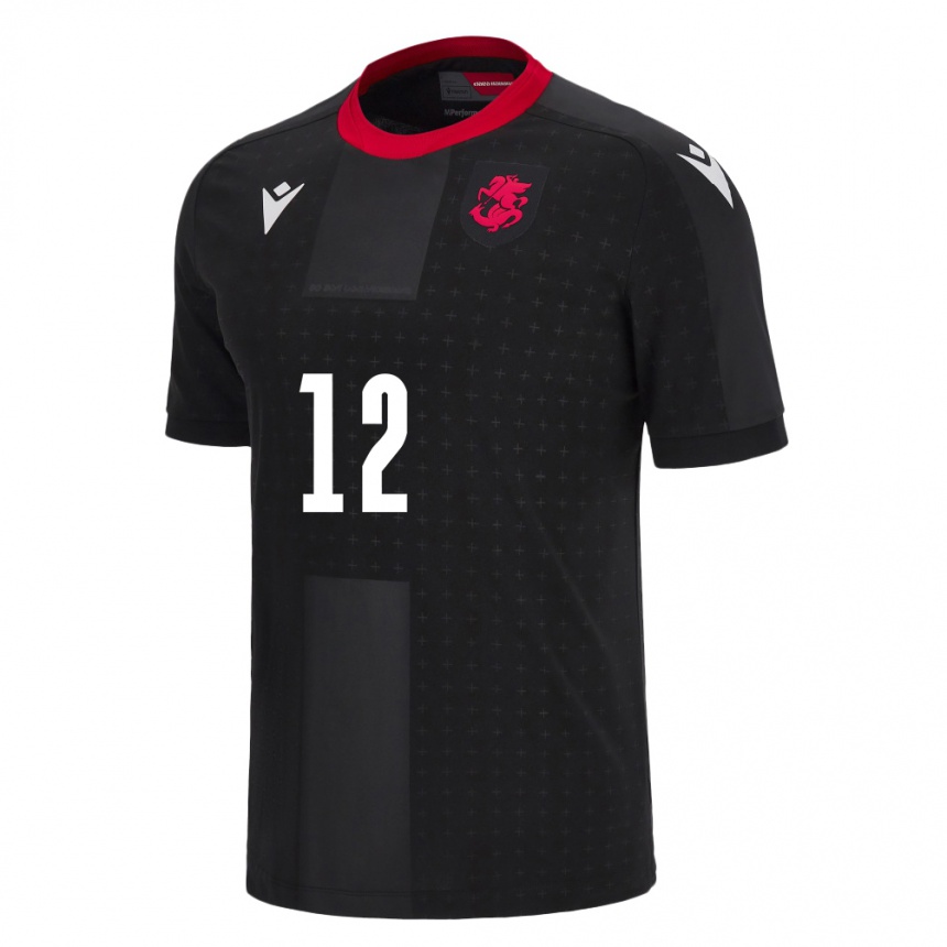 Niño Fútbol Camiseta Georgia Tatia Gabunia #12 Negro 2ª Equipación 24-26 México