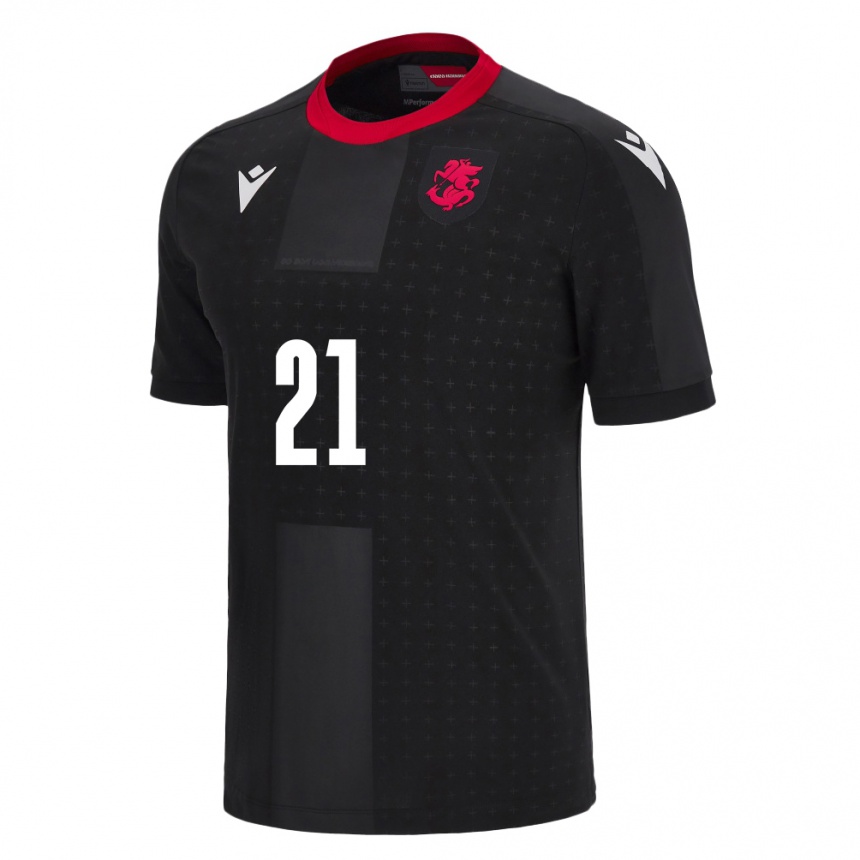 Niño Fútbol Camiseta Georgia Mariam Kalandadze #21 Negro 2ª Equipación 24-26 México