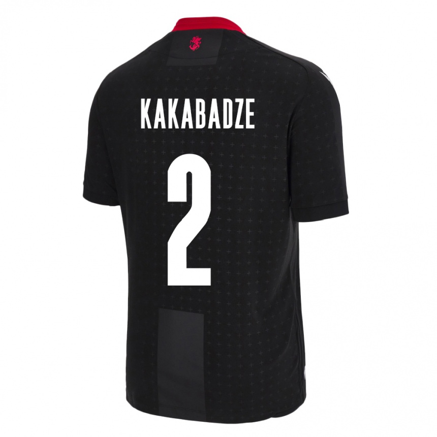 Niño Fútbol Camiseta Georgia Otar Kakabadze #2 Negro 2ª Equipación 24-26 México