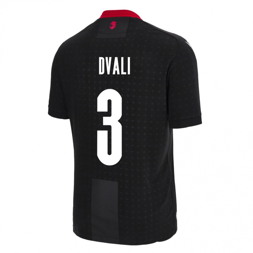 Niño Fútbol Camiseta Georgia Lasha Dvali #3 Negro 2ª Equipación 24-26 México