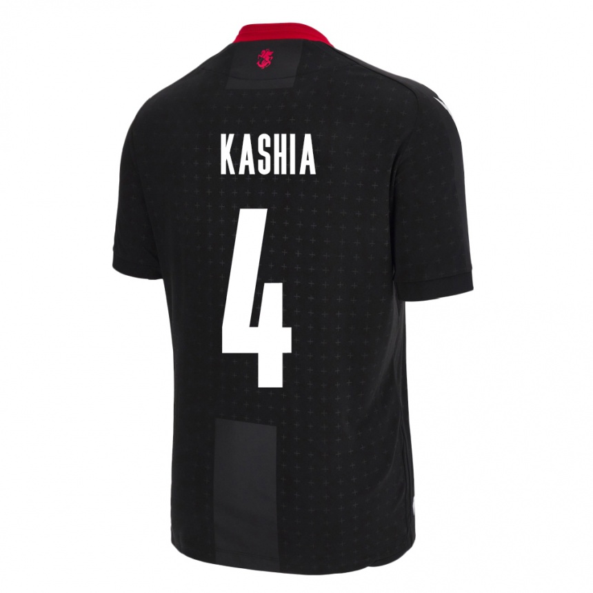 Niño Fútbol Camiseta Georgia Guram Kashia #4 Negro 2ª Equipación 24-26 México