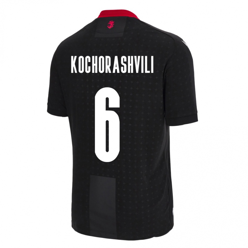 Niño Fútbol Camiseta Georgia Giorgi Kochorashvili #6 Negro 2ª Equipación 24-26 México