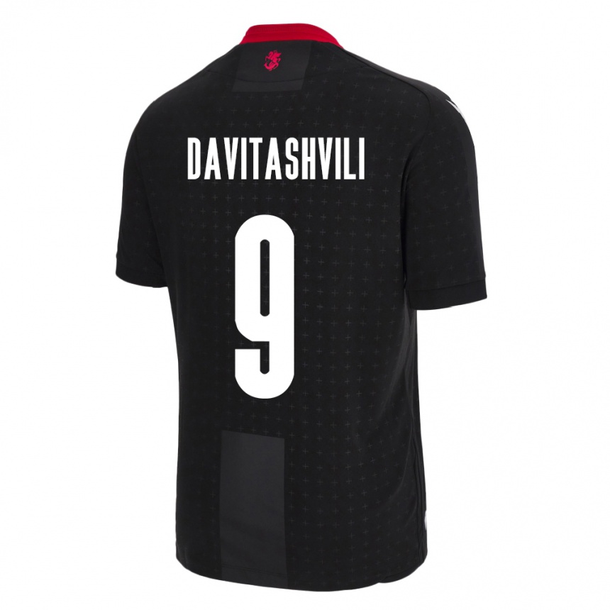 Niño Fútbol Camiseta Georgia Zuriko Davitashvili #9 Negro 2ª Equipación 24-26 México