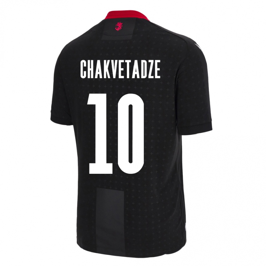 Niño Fútbol Camiseta Georgia Giorgi Chakvetadze #10 Negro 2ª Equipación 24-26 México