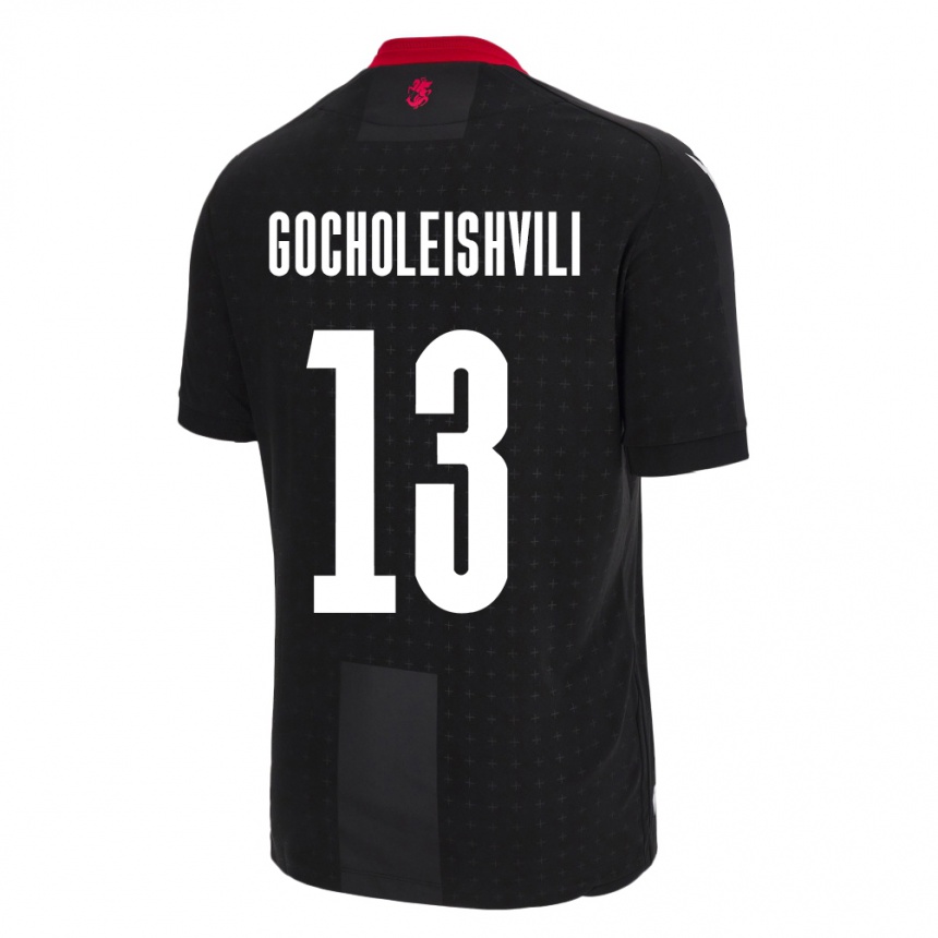 Niño Fútbol Camiseta Georgia Giorgi Gocholeishvili #13 Negro 2ª Equipación 24-26 México