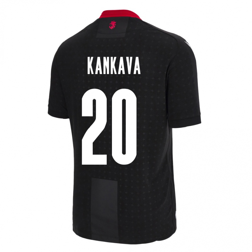 Niño Fútbol Camiseta Georgia Jaba Kankava #20 Negro 2ª Equipación 24-26 México