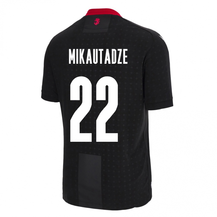 Niño Fútbol Camiseta Georgia Georges Mikautadze #22 Negro 2ª Equipación 24-26 México