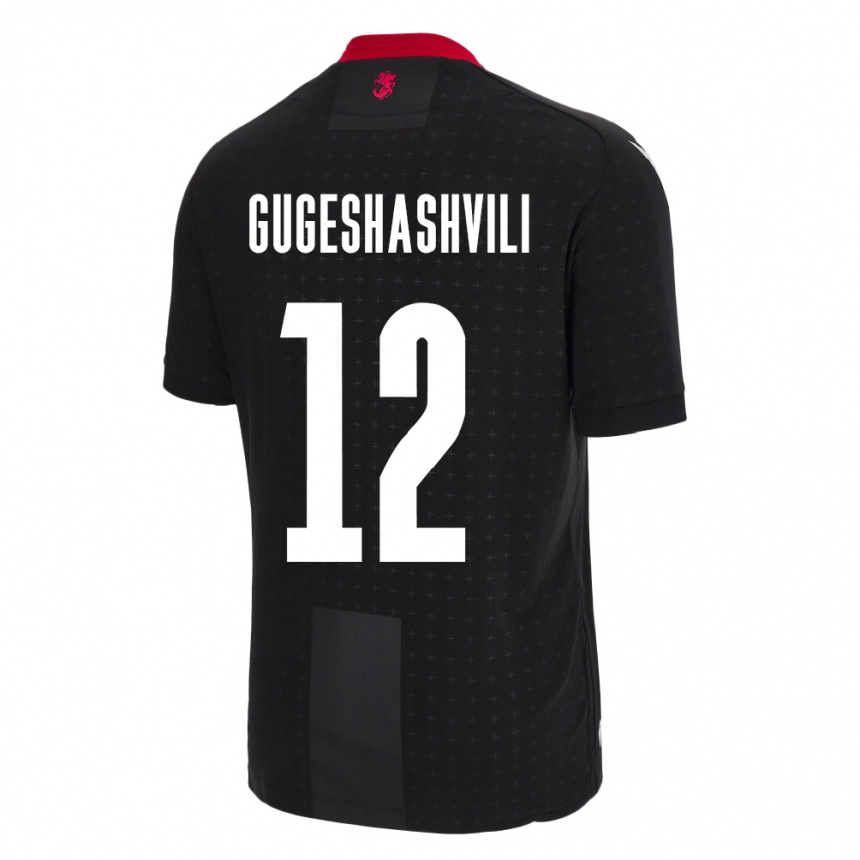 Niño Fútbol Camiseta Georgia Luka Gugeshashvili #12 Negro 2ª Equipación 24-26 México