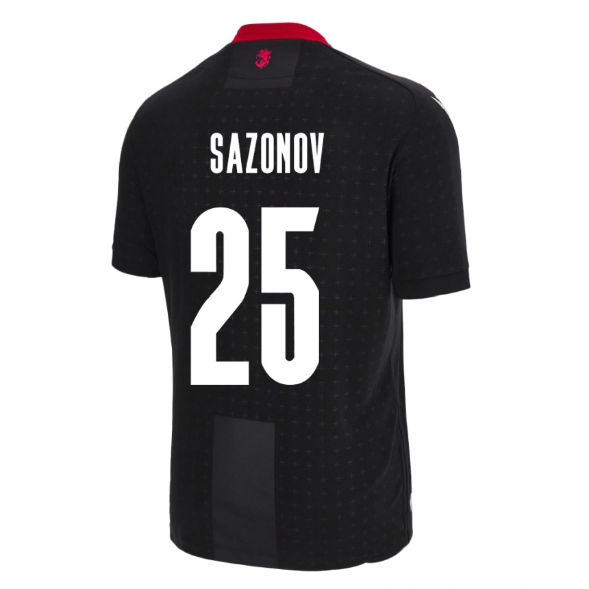 Niño Fútbol Camiseta Georgia Saba Sazonov #25 Negro 2ª Equipación 24-26 México