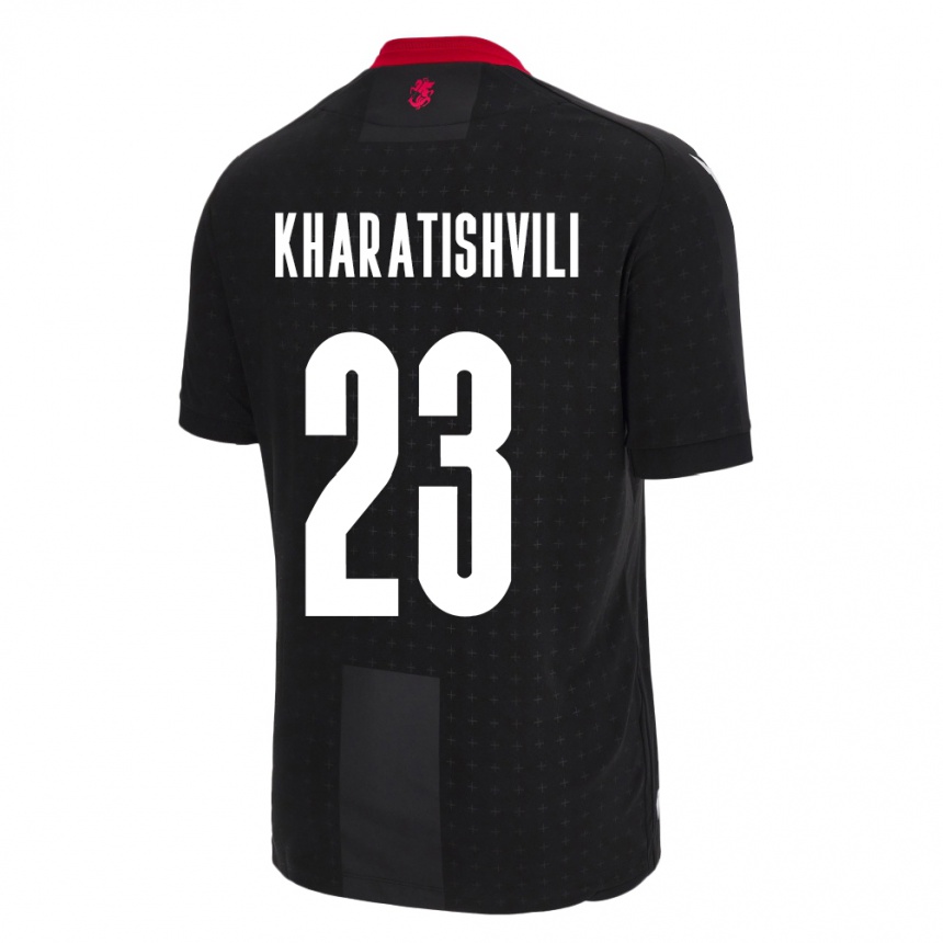 Niño Fútbol Camiseta Georgia Luka Kharatishvili #23 Negro 2ª Equipación 24-26 México