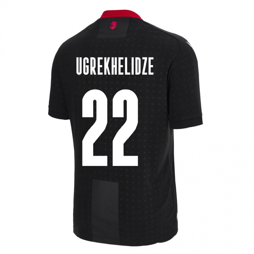 Niño Fútbol Camiseta Georgia Nikoloz Ugrekhelidze #22 Negro 2ª Equipación 24-26 México