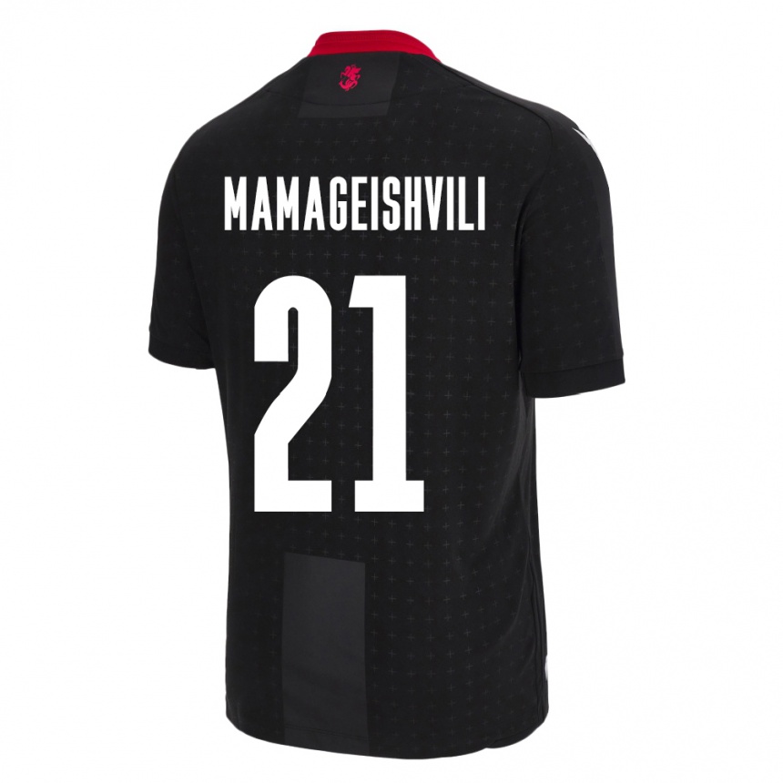 Niño Fútbol Camiseta Georgia Otar Mamageishvili #21 Negro 2ª Equipación 24-26 México