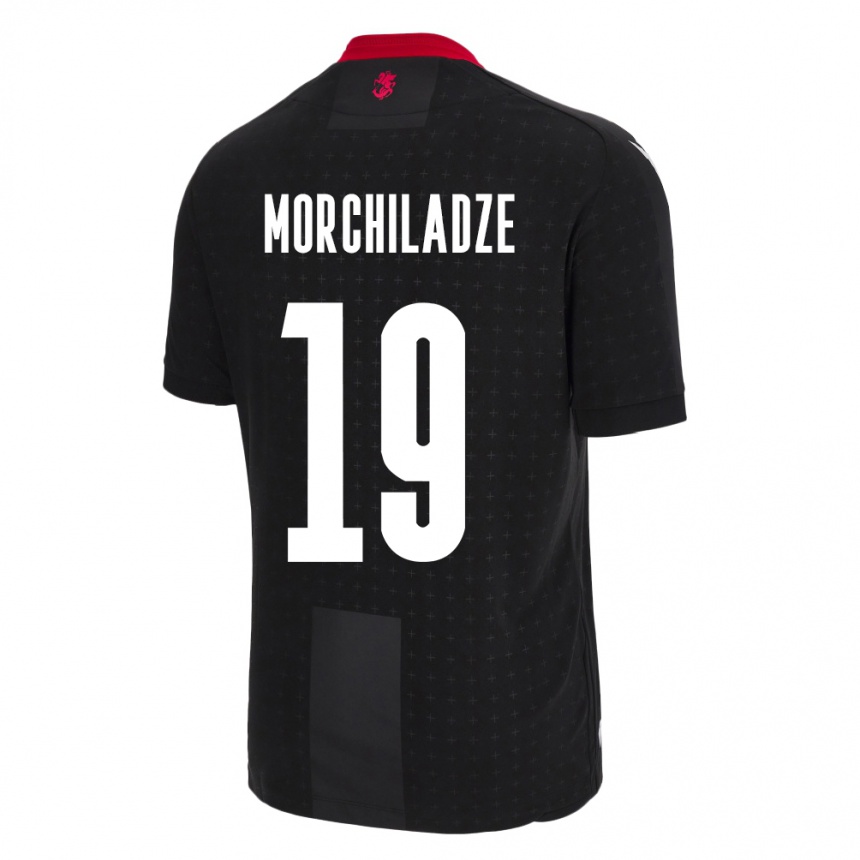 Niño Fútbol Camiseta Georgia Tornike Morchiladze #19 Negro 2ª Equipación 24-26 México