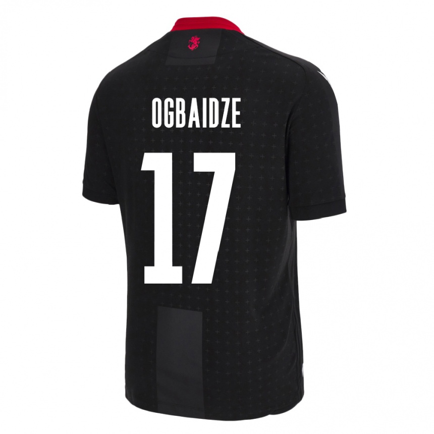 Niño Fútbol Camiseta Georgia Shalva Ogbaidze #17 Negro 2ª Equipación 24-26 México