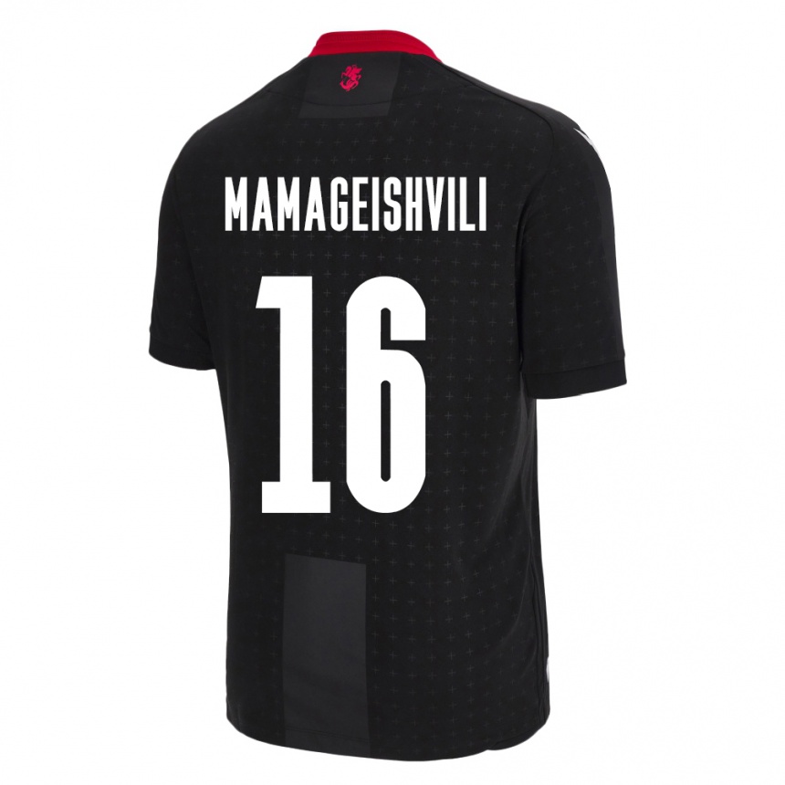 Niño Fútbol Camiseta Georgia Gizo Mamageishvili #16 Negro 2ª Equipación 24-26 México