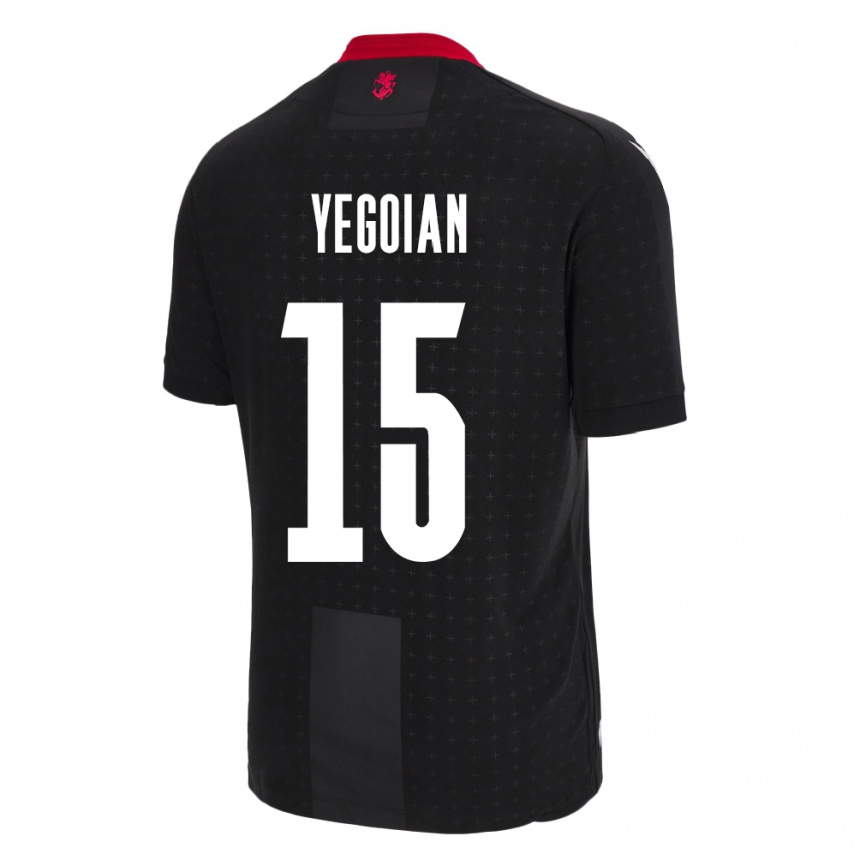 Niño Fútbol Camiseta Georgia Irakli Yegoian #15 Negro 2ª Equipación 24-26 México