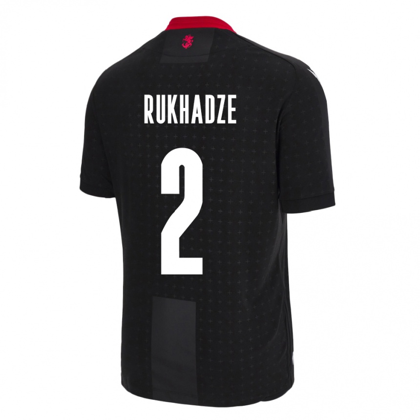 Niño Fútbol Camiseta Georgia Zurab Rukhadze #2 Negro 2ª Equipación 24-26 México
