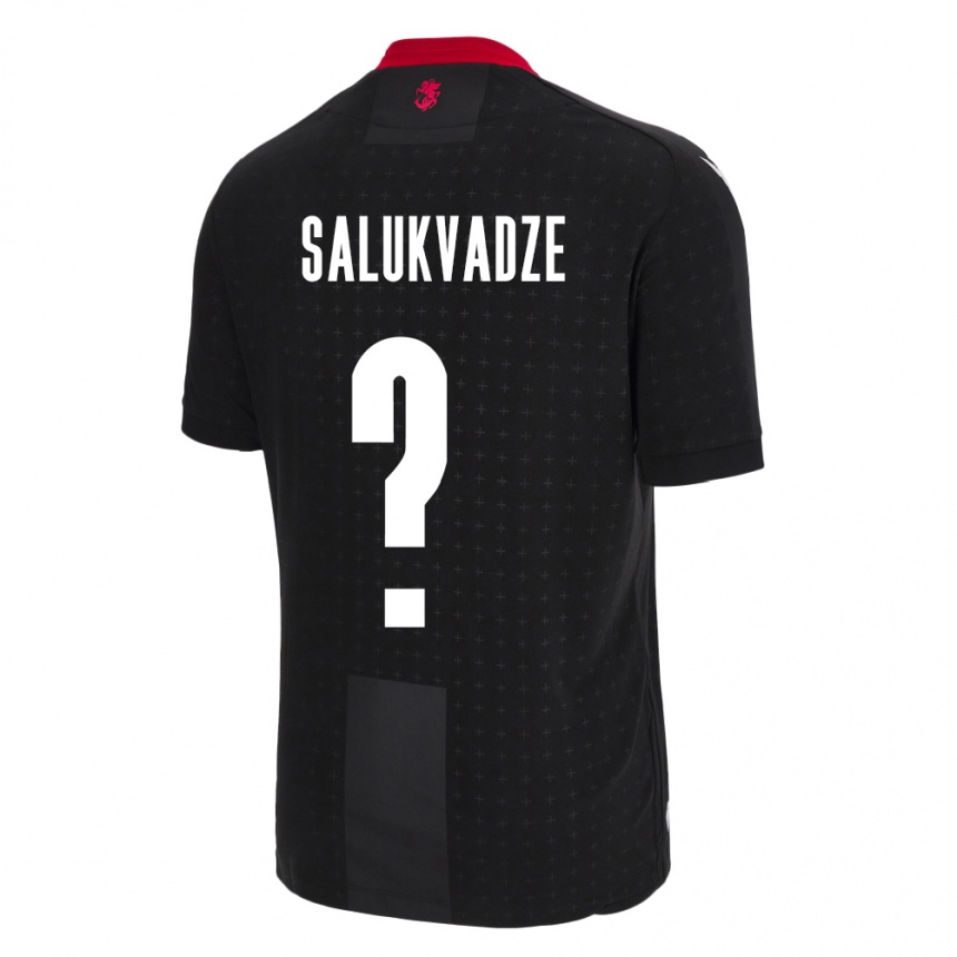 Niño Fútbol Camiseta Georgia Luka Salukvadze #0 Negro 2ª Equipación 24-26 México