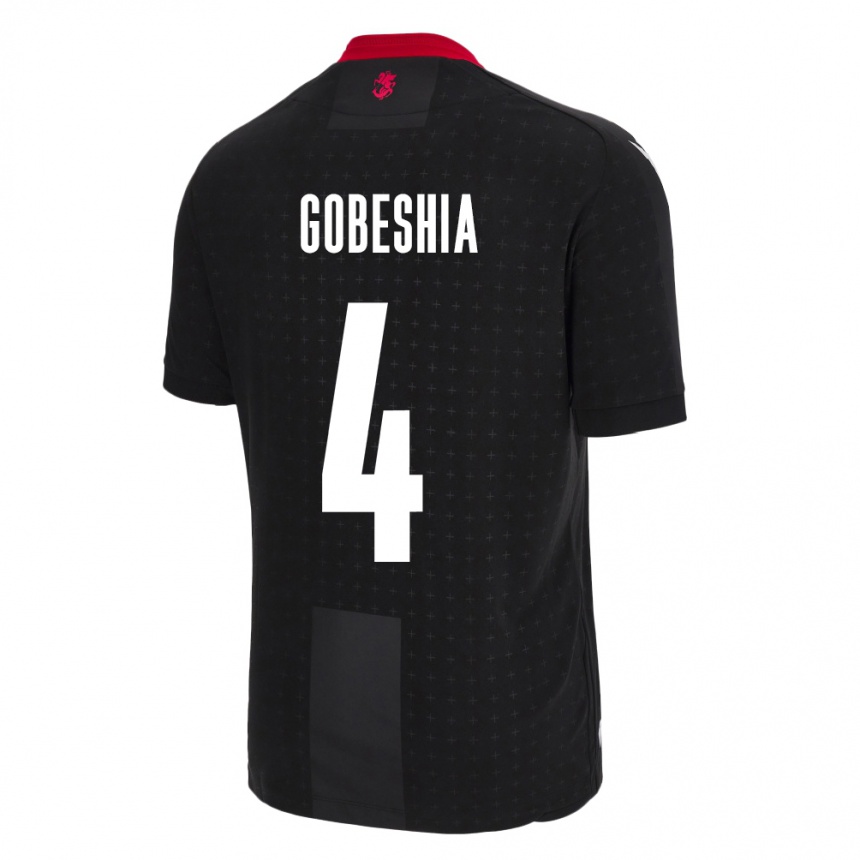 Niño Fútbol Camiseta Georgia Tengo Gobeshia #4 Negro 2ª Equipación 24-26 México