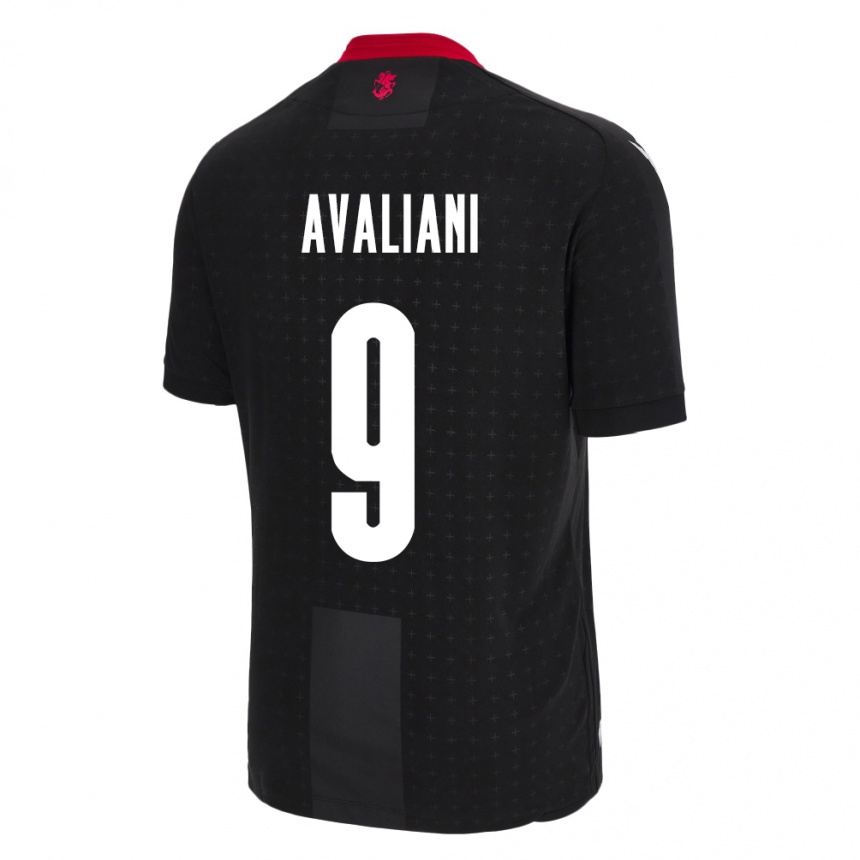 Niño Fútbol Camiseta Georgia Aleksandre Avaliani #9 Negro 2ª Equipación 24-26 México