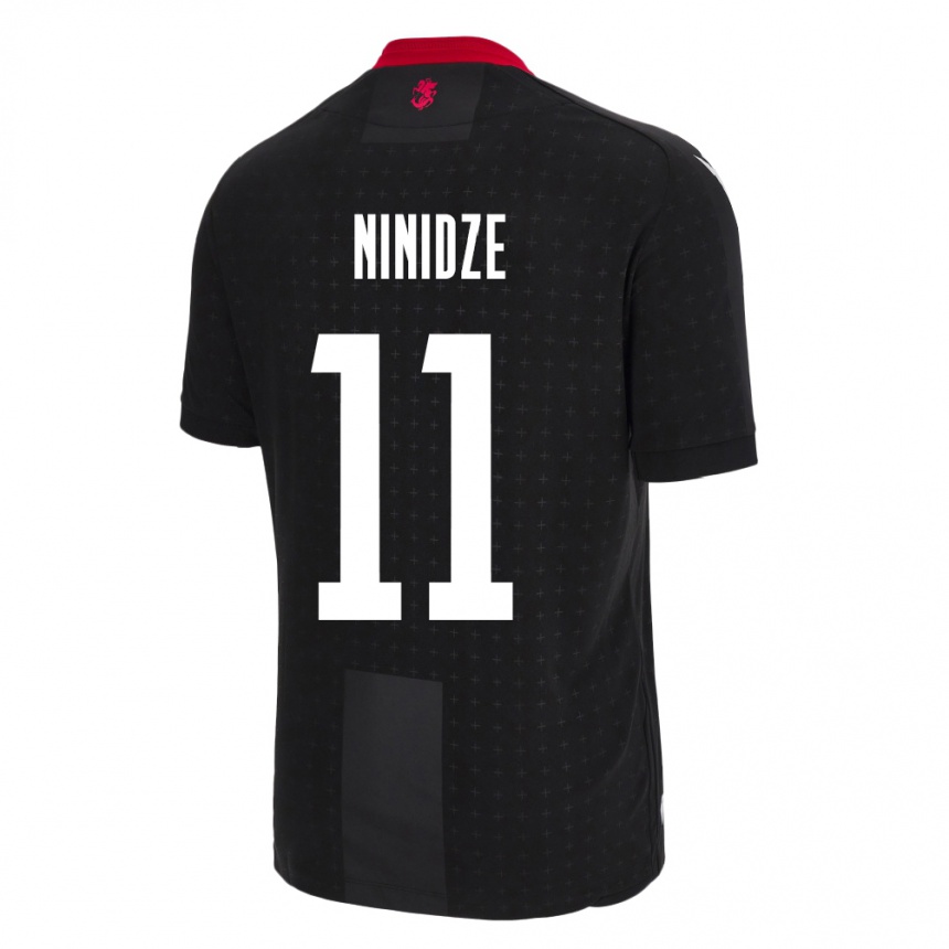 Niño Fútbol Camiseta Georgia Nikoloz Ninidze #11 Negro 2ª Equipación 24-26 México