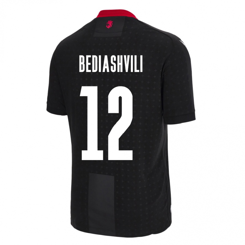 Niño Fútbol Camiseta Georgia Giorgi Bediashvili #12 Negro 2ª Equipación 24-26 México