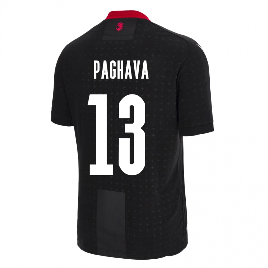 Niño Fútbol Camiseta Georgia Davit Paghava #13 Negro 2ª Equipación 24-26 México