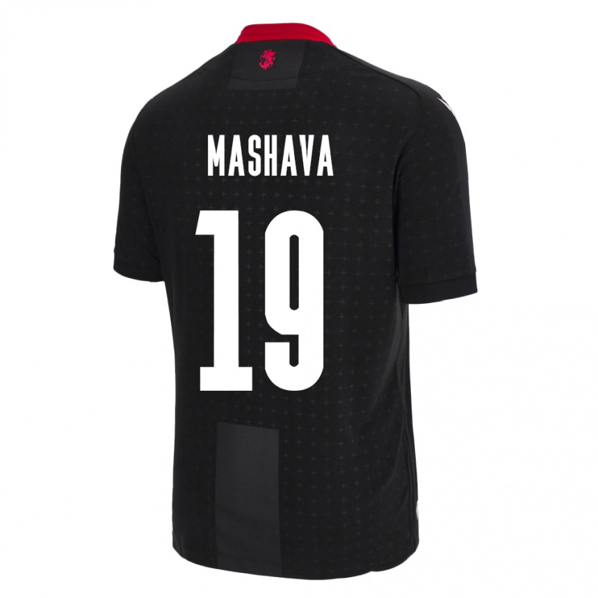 Niño Fútbol Camiseta Georgia Avtandil Mashava #19 Negro 2ª Equipación 24-26 México