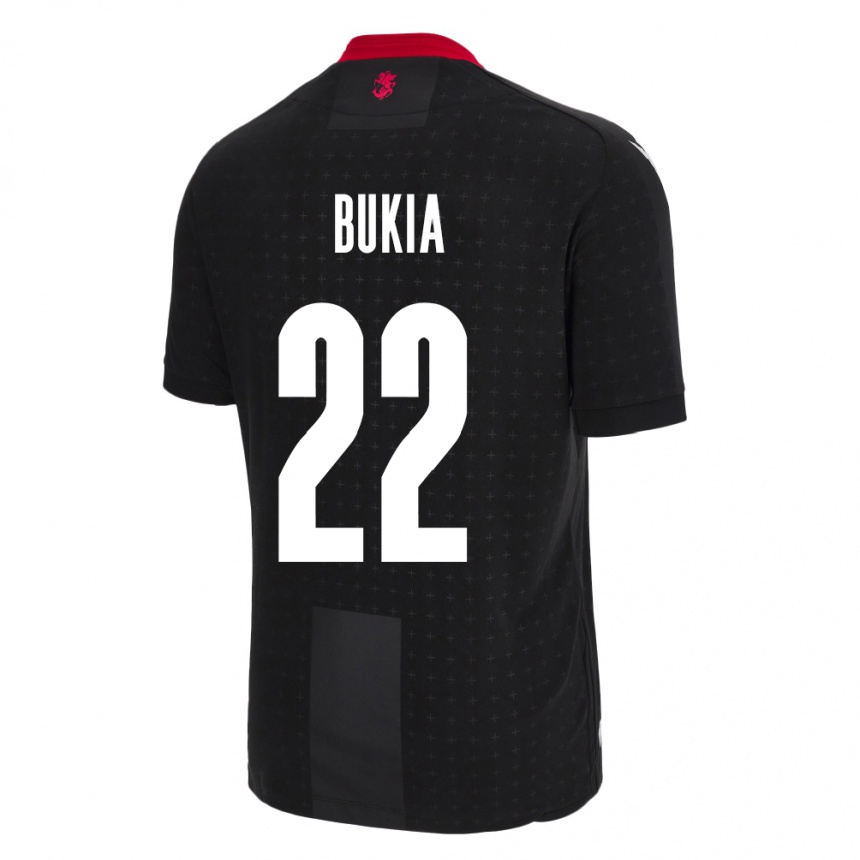 Niño Fútbol Camiseta Georgia Davit Bukia #22 Negro 2ª Equipación 24-26 México